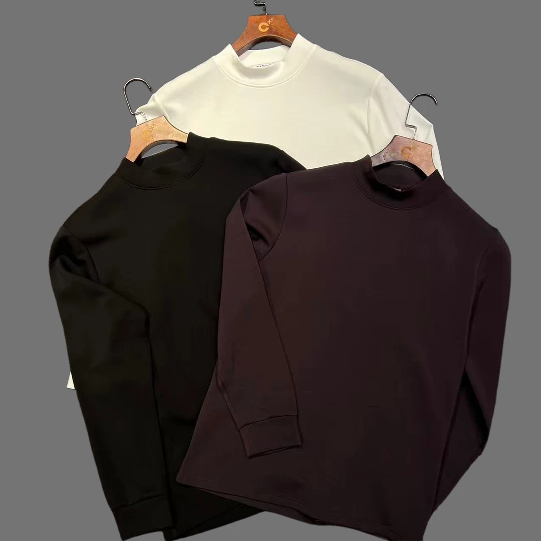 TAROCC男士秋冬半高领莫代尔弹力束口袖卫衣长袖（修身合体）