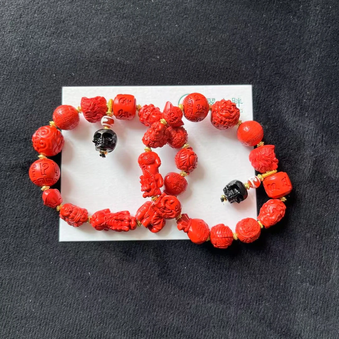 翠小胖二号店 朱砂玛瑙手串搭尸尸 多样性发1