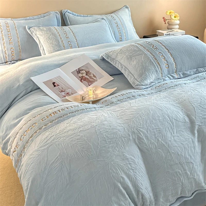 新年大促【品牌撤柜专享】牛奶绒4四件套A类加绒加厚毛绒被子双面绒