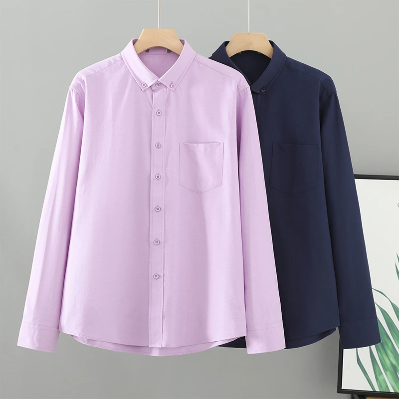撤柜男装时尚牛津纺长袖衬衫2025春季商务休闲通勤职业口袋长衬衣