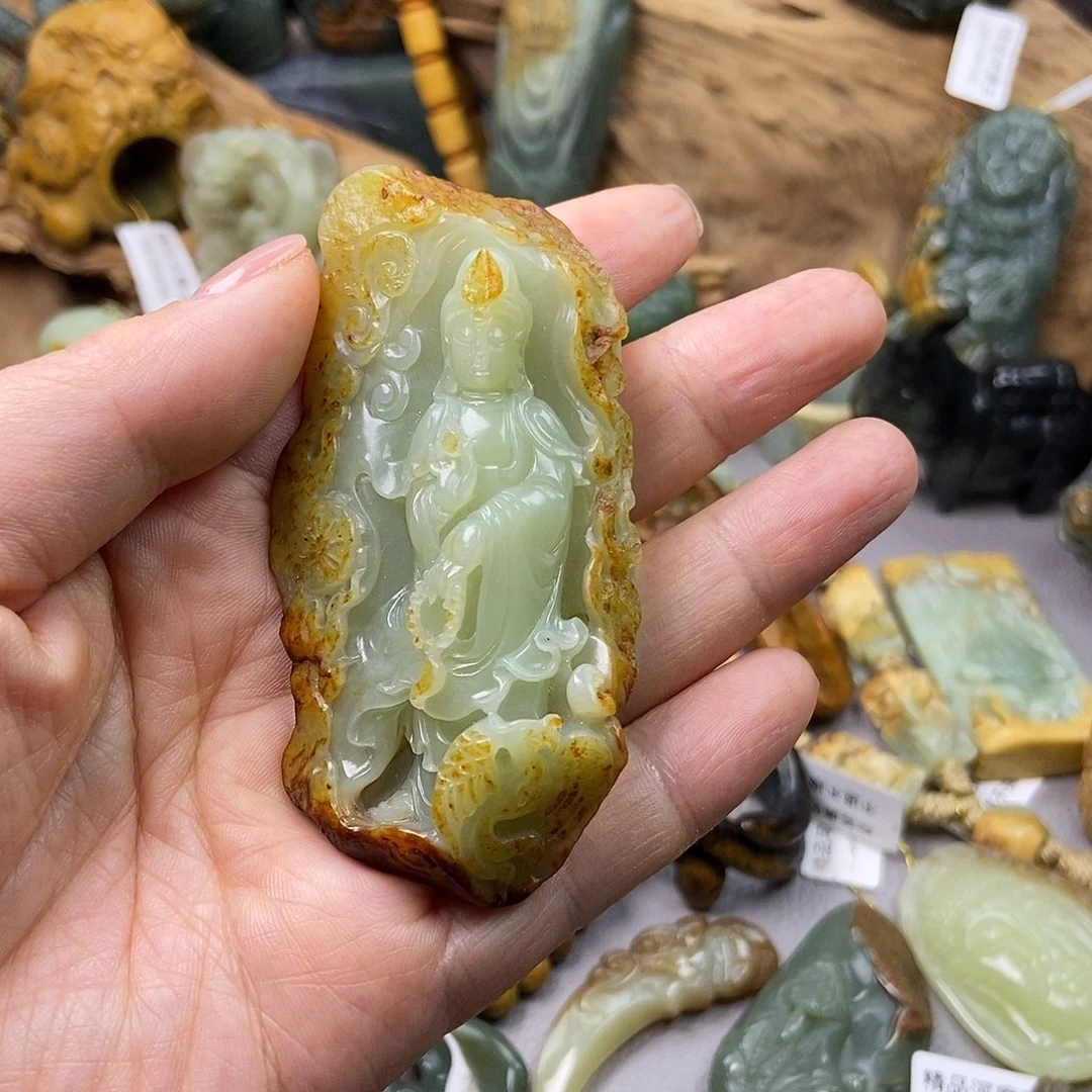 岫岩河磨玉（透闪石质玉）手把未镶嵌马****丶