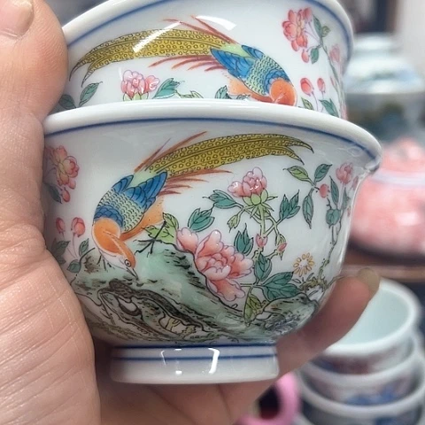 杯子极**蓝景德镇陶瓷主人杯