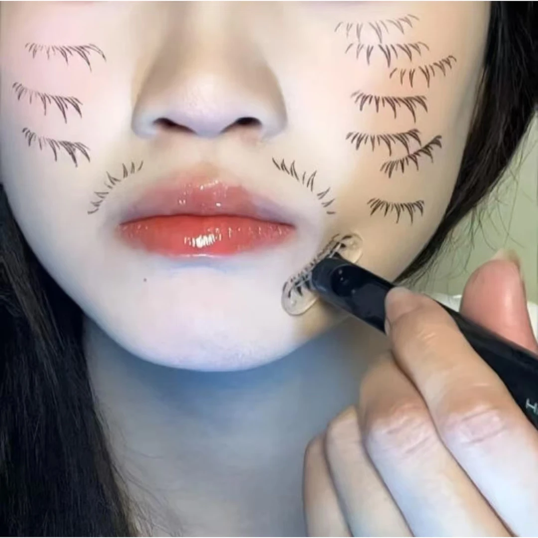 双头下睫毛印章眼线液笔相思印眼睫毛硅胶一按成型自然持久防水