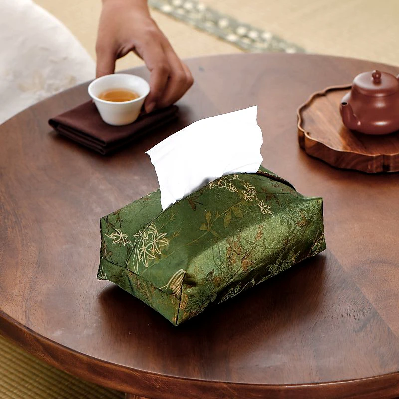 中式中国风茶室家用客厅装饰防尘收纳复古高级手工纸巾盒抽纸盒