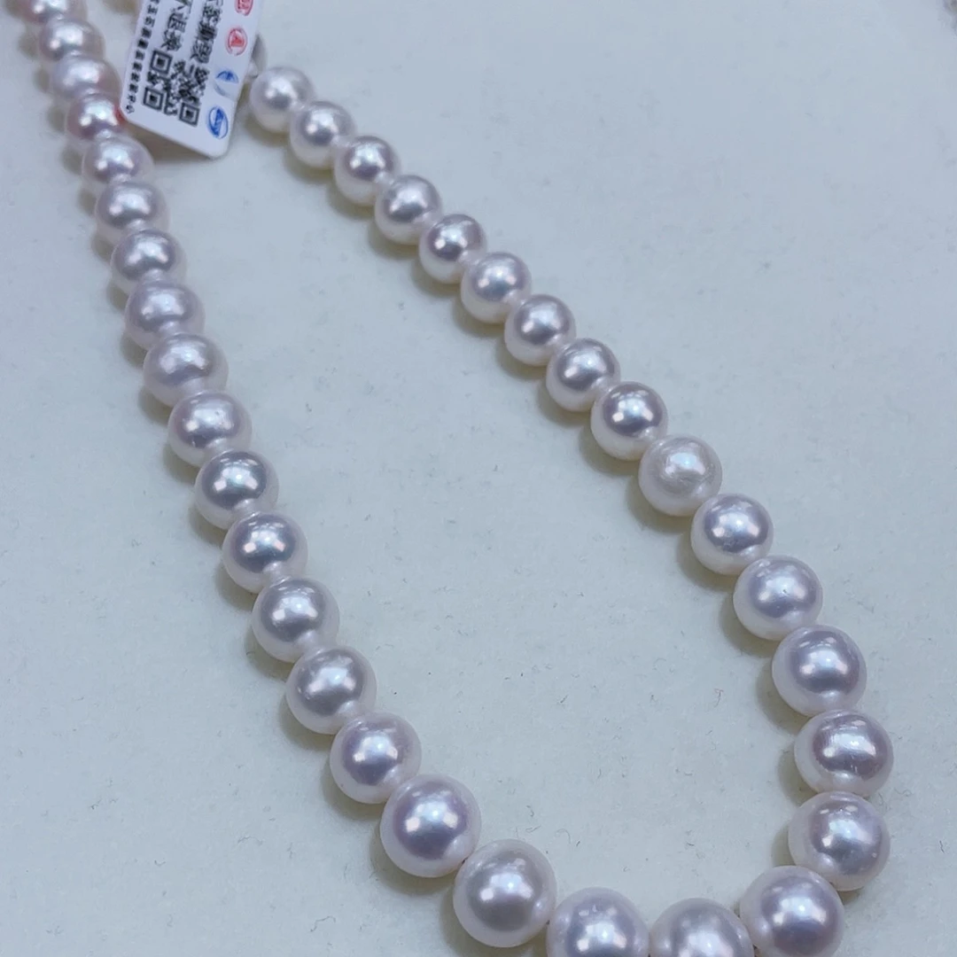 淡水珍珠9镜面冷白炫彩极强光银S925镶嵌