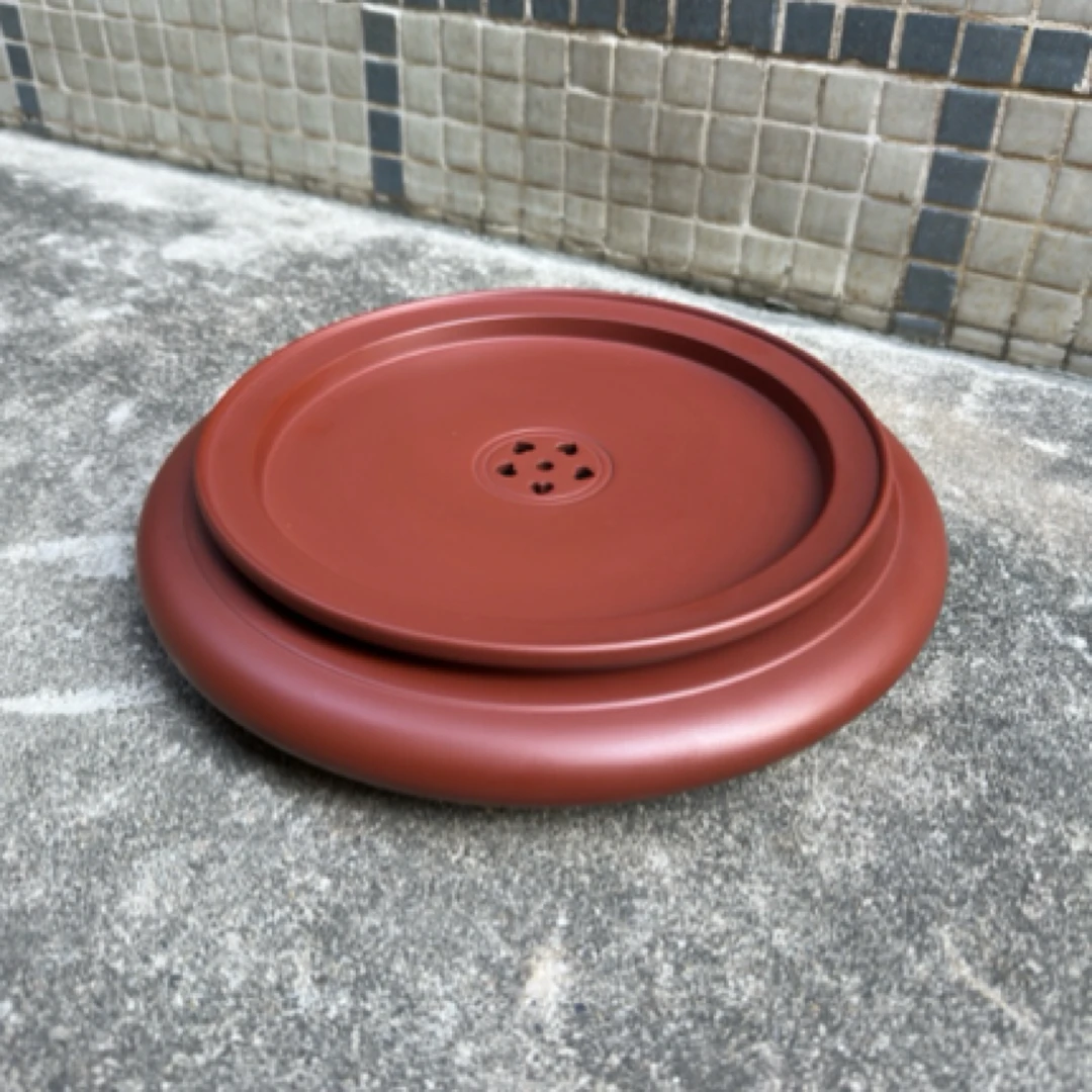 摩苏 当代 章金权茶盘手拉手工制作潮州朱泥茶盘泡台干泡台高档