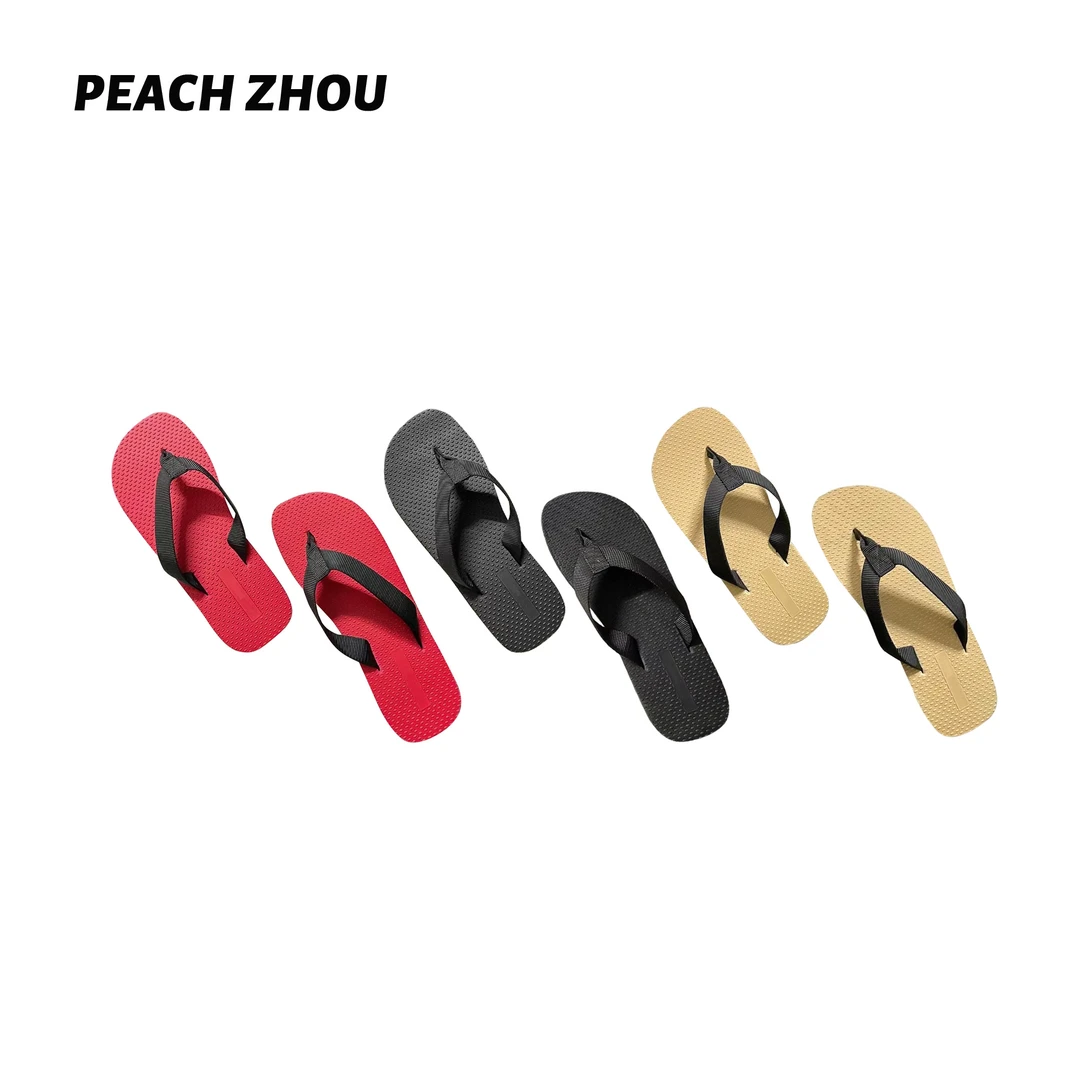 『PEACHZHOU』织带Row风高弹橡胶发泡平底沙滩人字拖海边外穿夹趾鞋