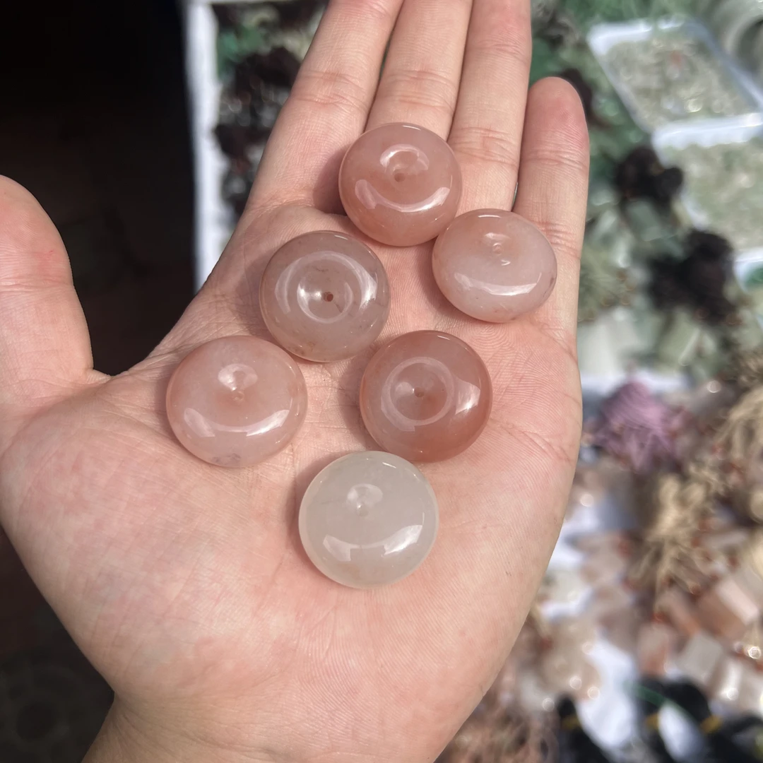 【红丝玉平安扣吊坠】龙纹红丝玉天然粉色系多样性发一