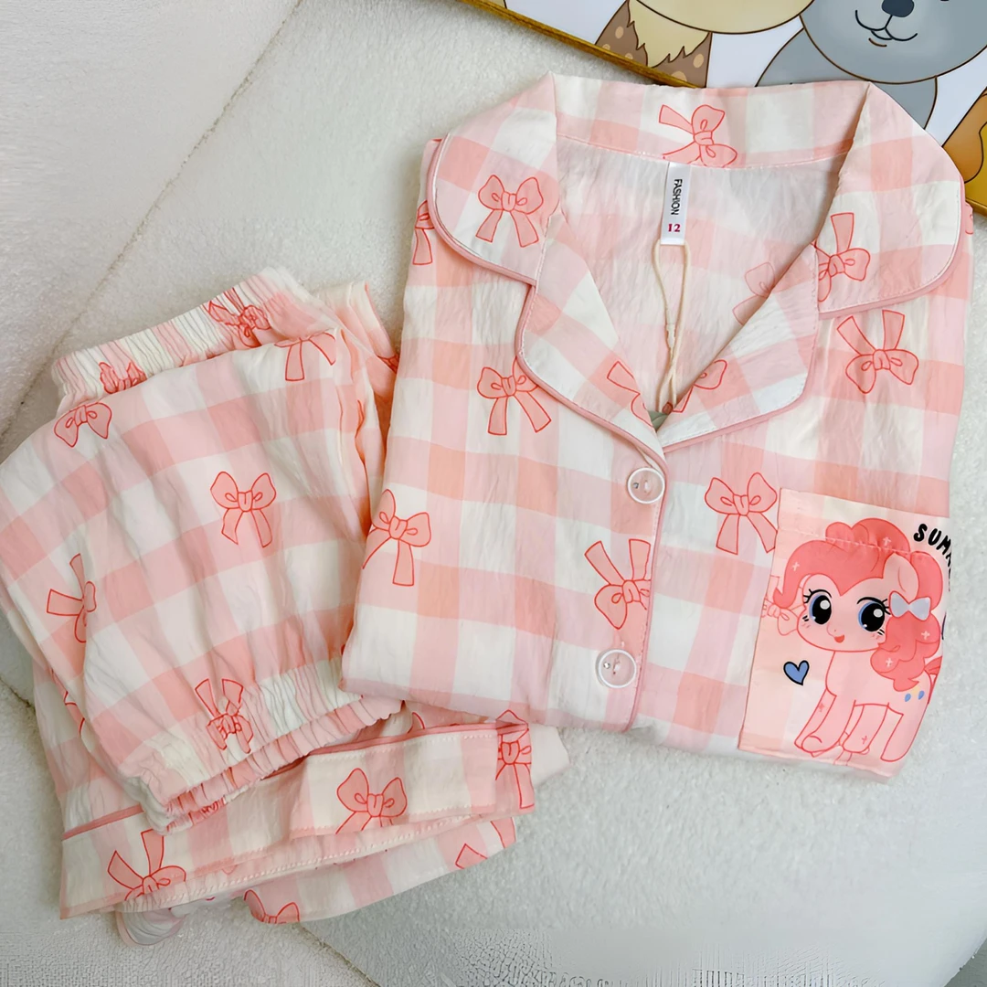 儿童睡衣居家服短袖夏季套装时尚日常中大童家居服气质春夏款套装