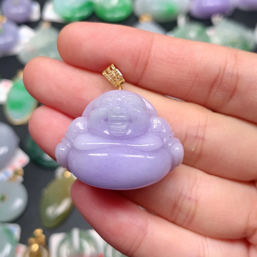 颈饰18K金镶嵌翡翠翡翠吊坠