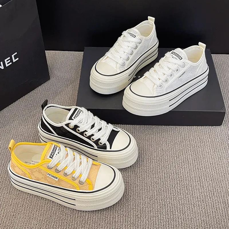 真皮透网厚底小白板鞋女春夏季时尚增高休闲四季款板鞋9807