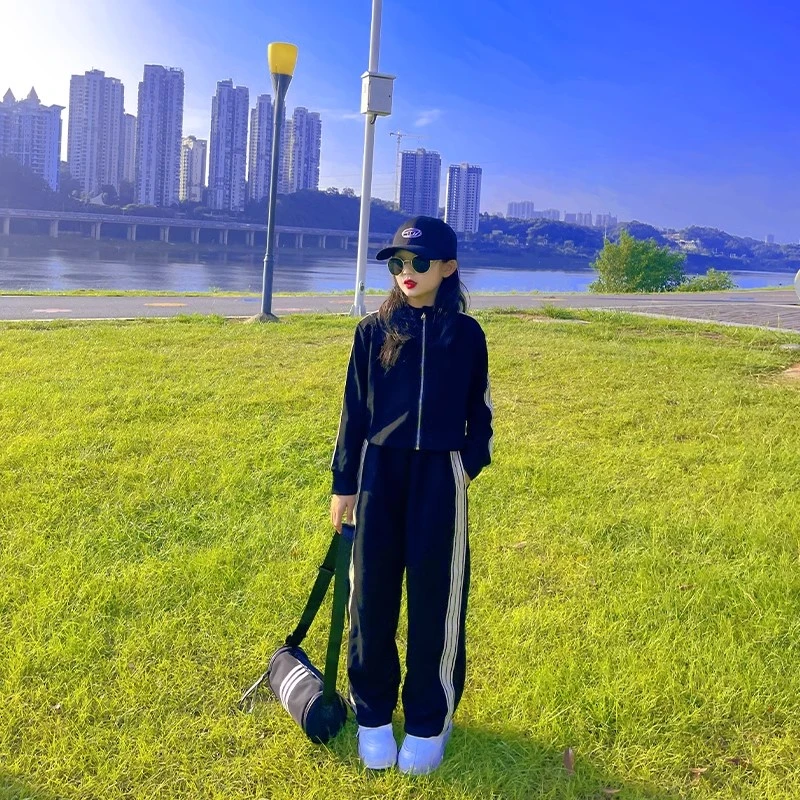 女童运动套装春秋2025新款洋气儿童春装中大童网红春季时髦两件套