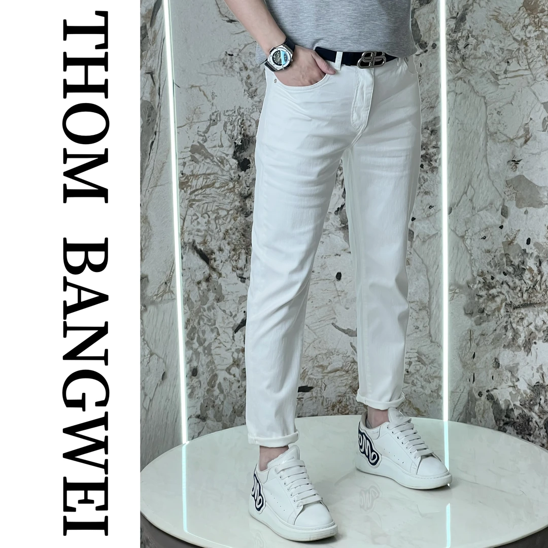 GABANINA夏季新款时尚男士修身小直筒弹力显瘦休闲百搭九分牛仔裤