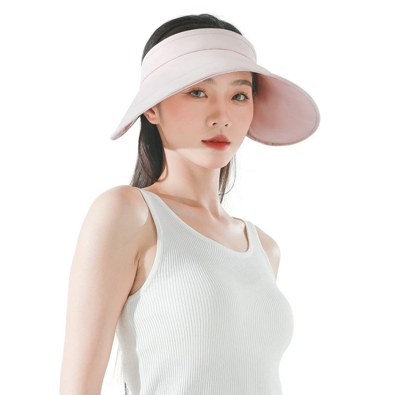 防晒防紫外线夏季新款可折叠空顶跑步太阳帽子韩版清新防晒帽遮脸