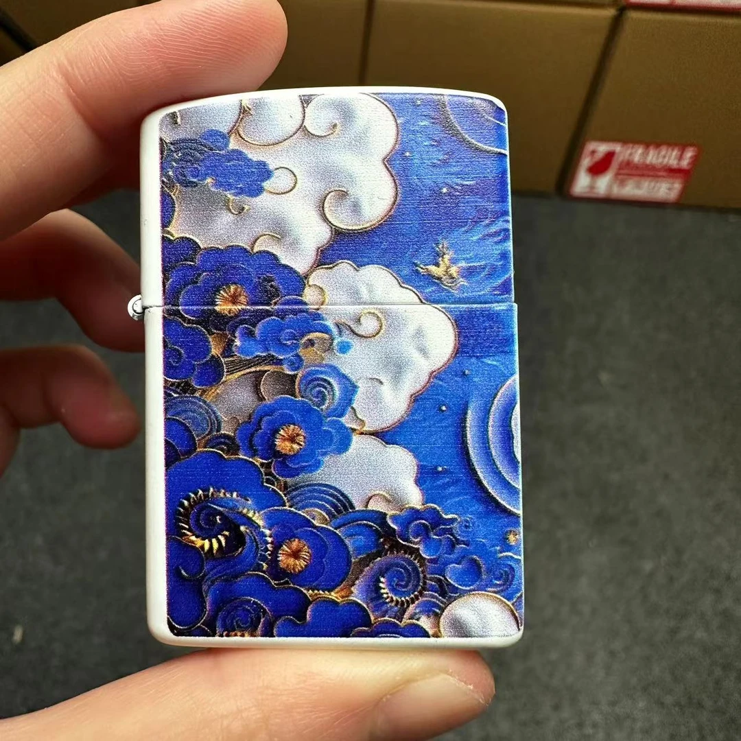 蓝色祥云煤油打火机（需自行加油）F