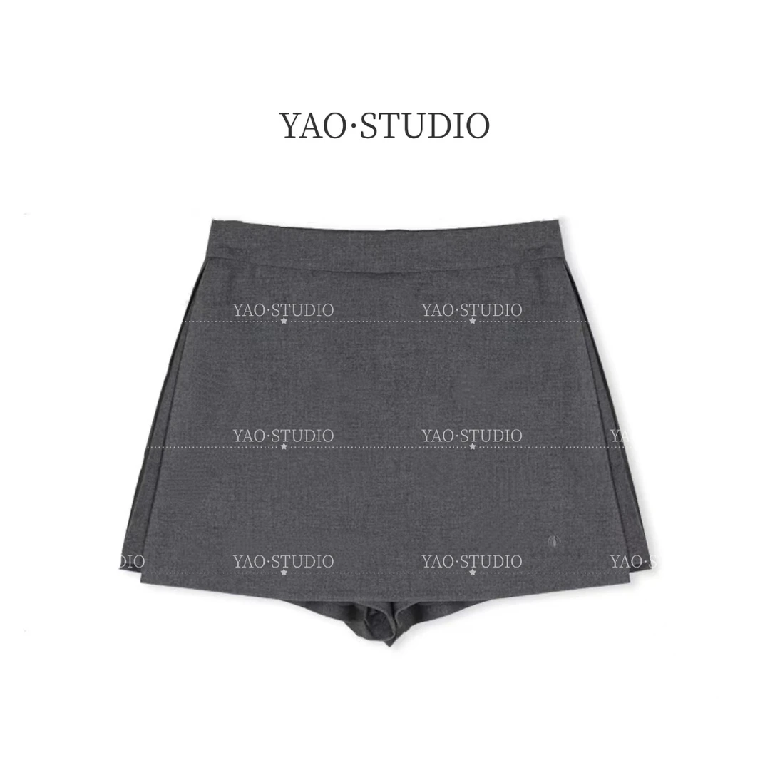 小蜜蜂裙裤~简约小蜜蜂刺绣短裤裙时尚气质高腰轻奢百搭夏季裤裙