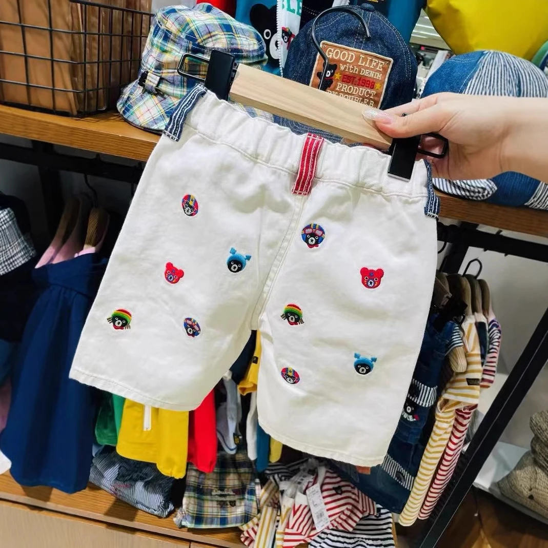 【3月下】25夏季新款潮牌高定童装MIKI满绣小熊薄款儿童中裤+T恤