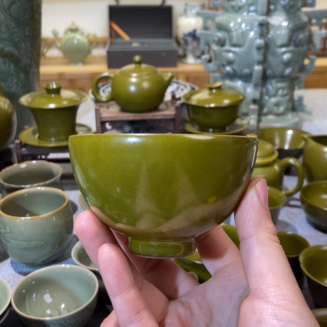 瓷片茶叶末釉手工打金主人杯（矿点）