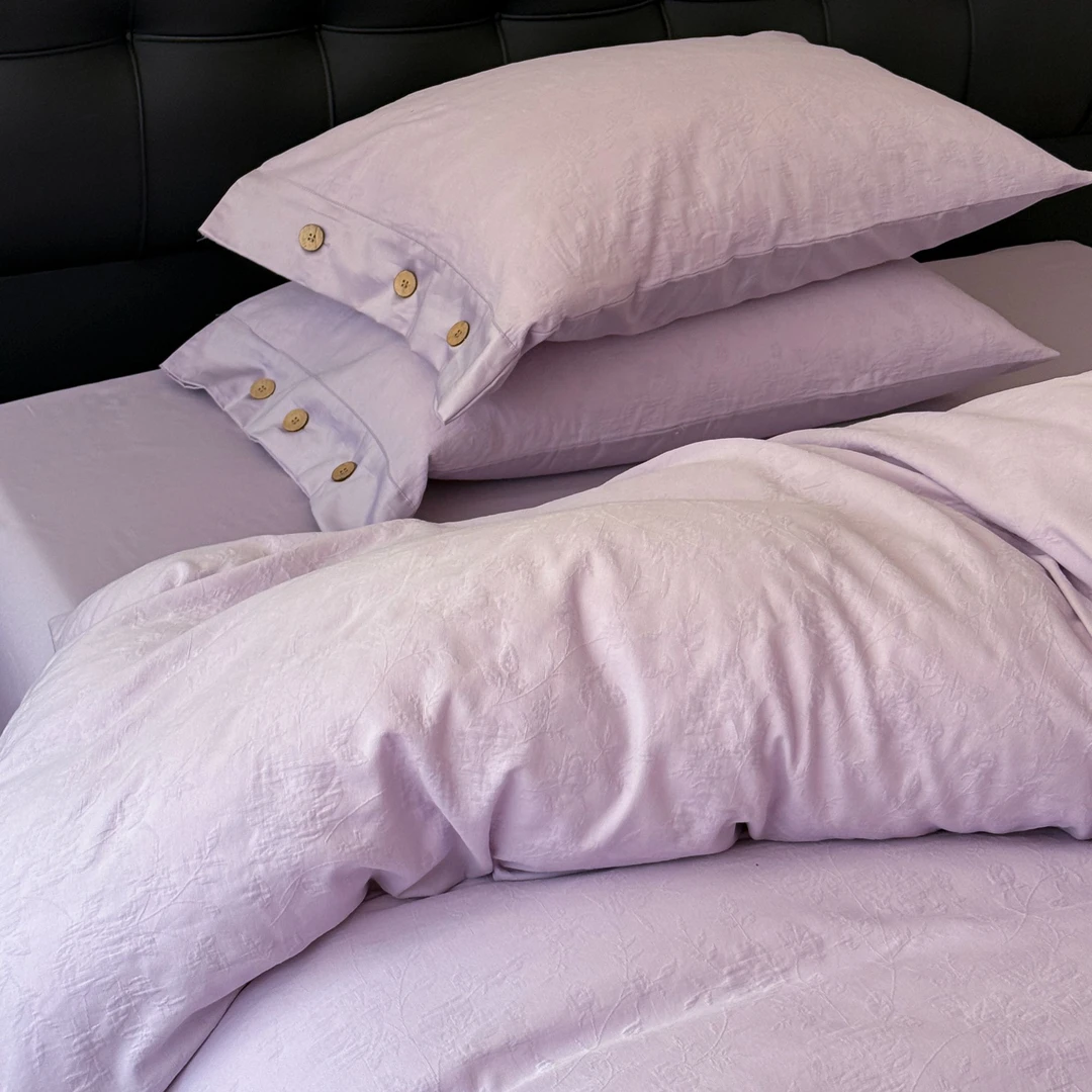 巷子戏法A类床上四件套2025新款全棉纯棉色织提花床单被套床单笠