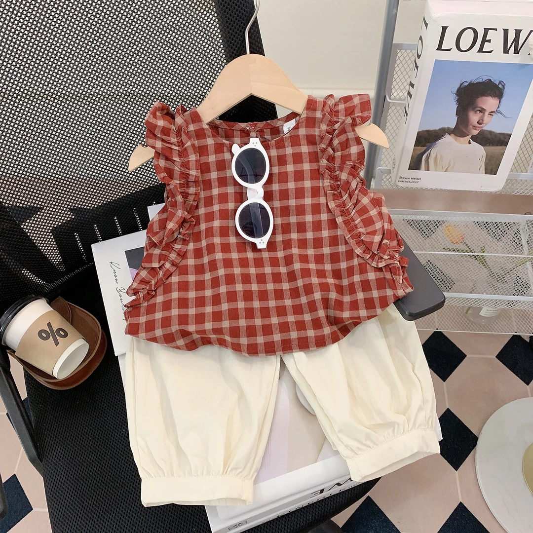 【米家原创】女童夏装套装2025新款时髦洋气无袖上衣两件套女宝夏季