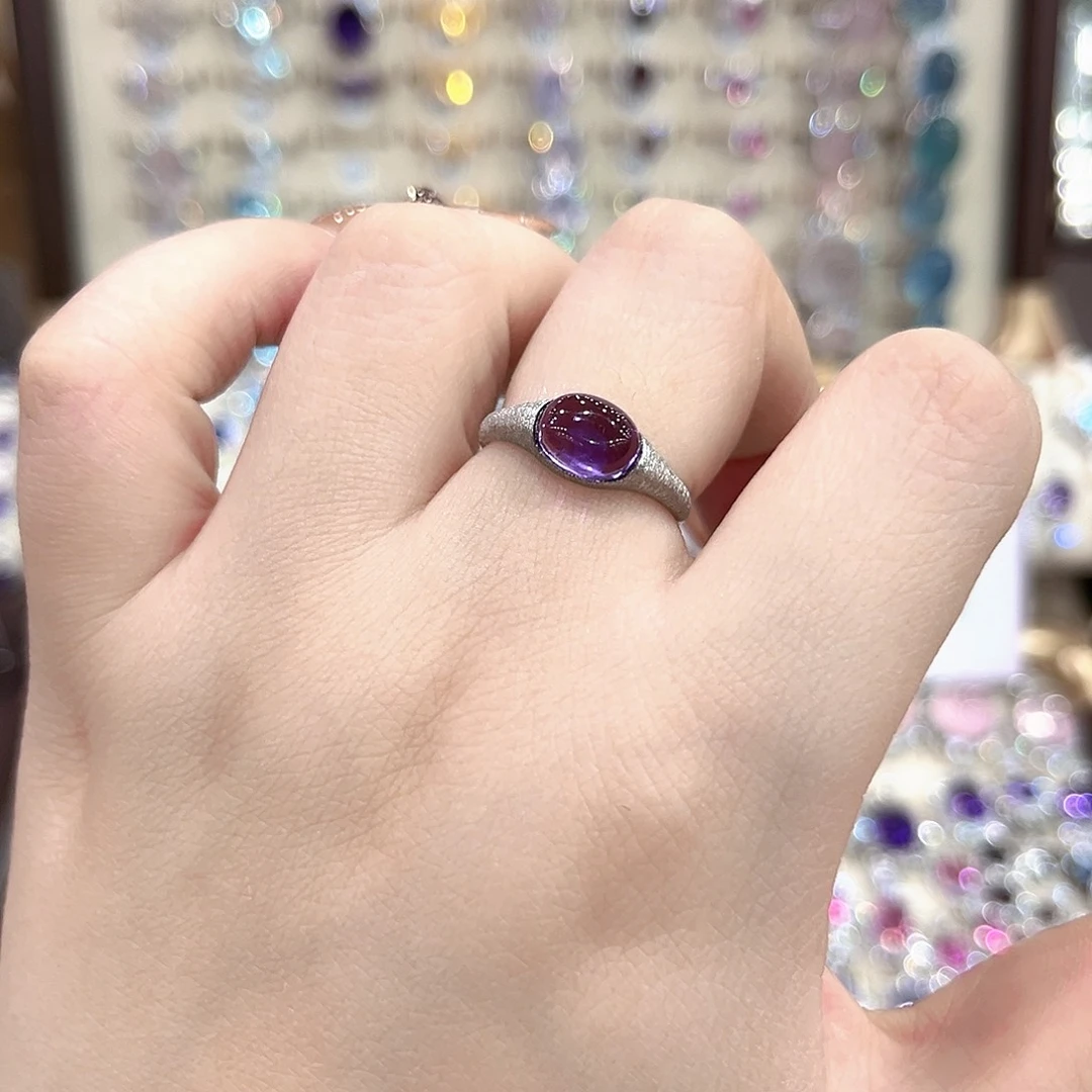 银S925镶嵌烟晶戒指