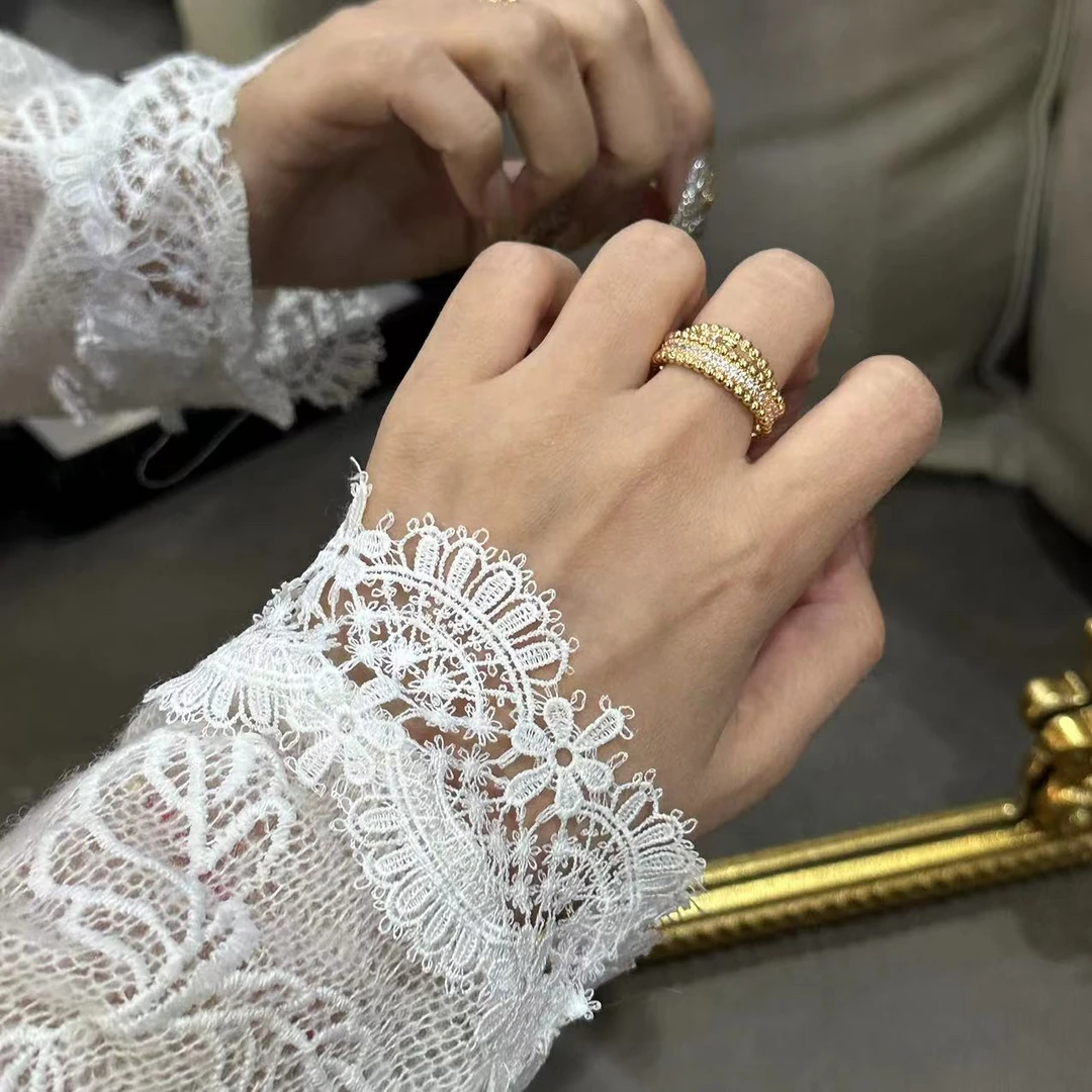 铜合金戒指 珠珠交叉双拼戒指-67127