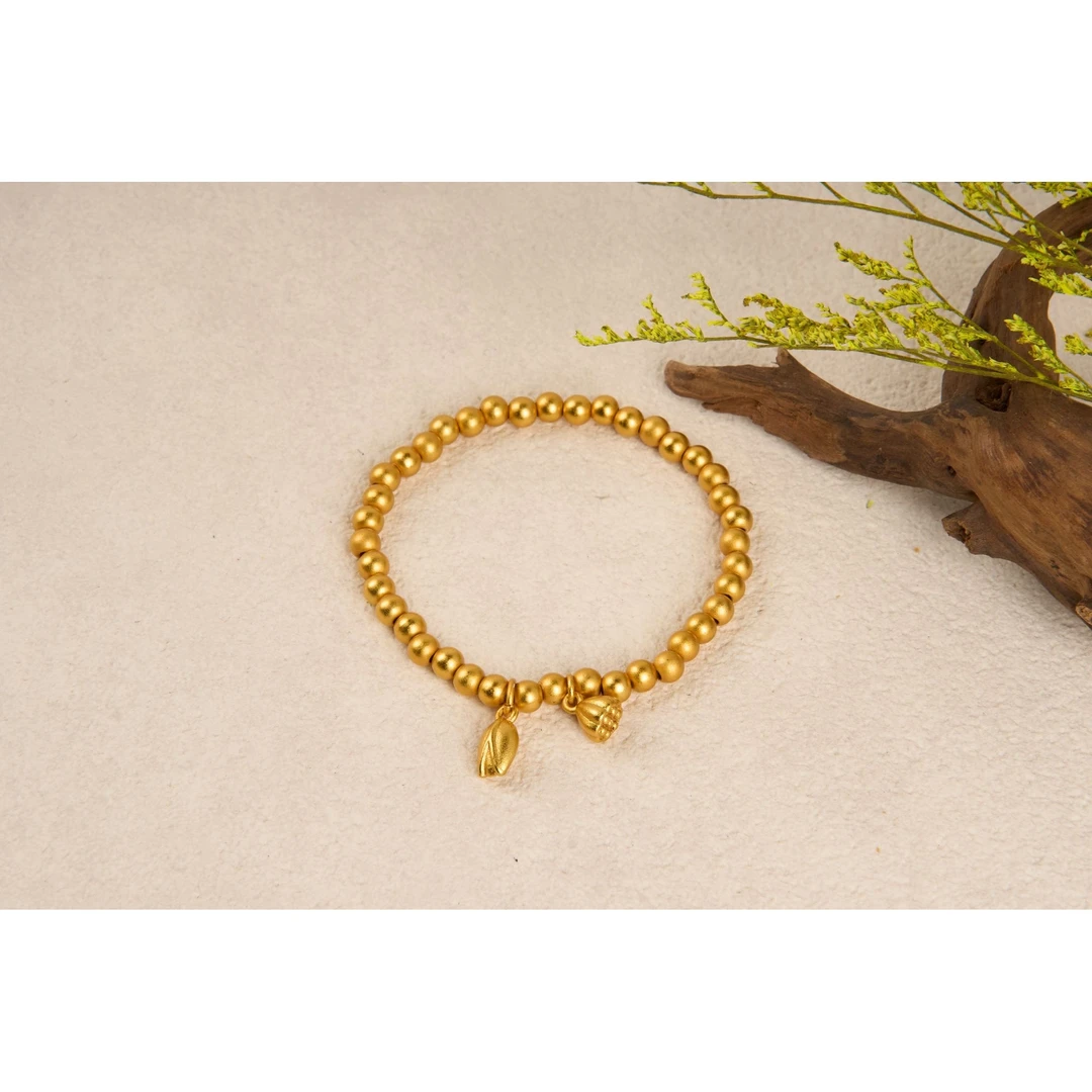 【陆总甄选】K黄色匠心两世欢莲蓬莲子手链【SCL10】