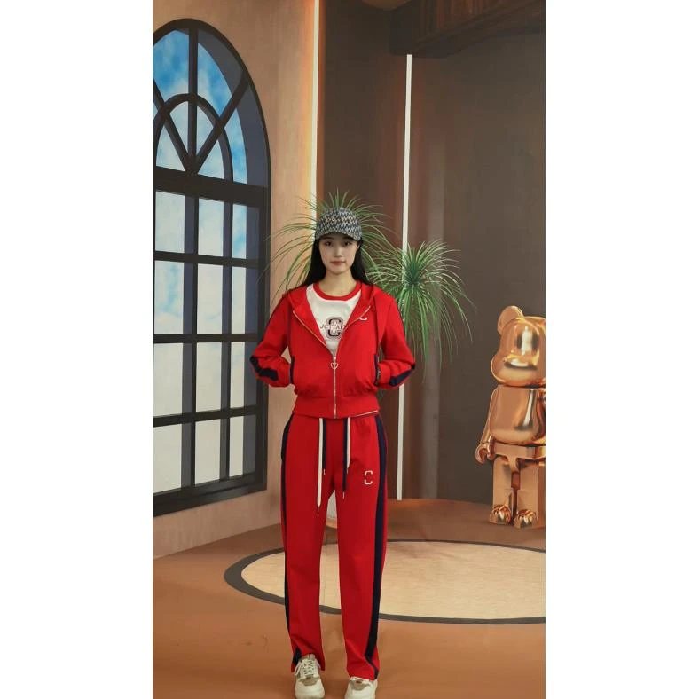 【147】春款潮流上新套装运动休闲男女同款蝴蝶时尚宽松套装