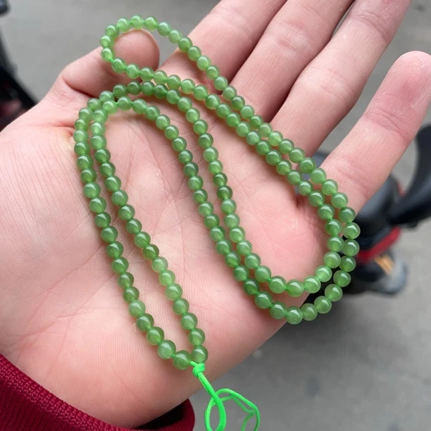 天然碧玉小米珠链子4mm多样性拍一发一杰