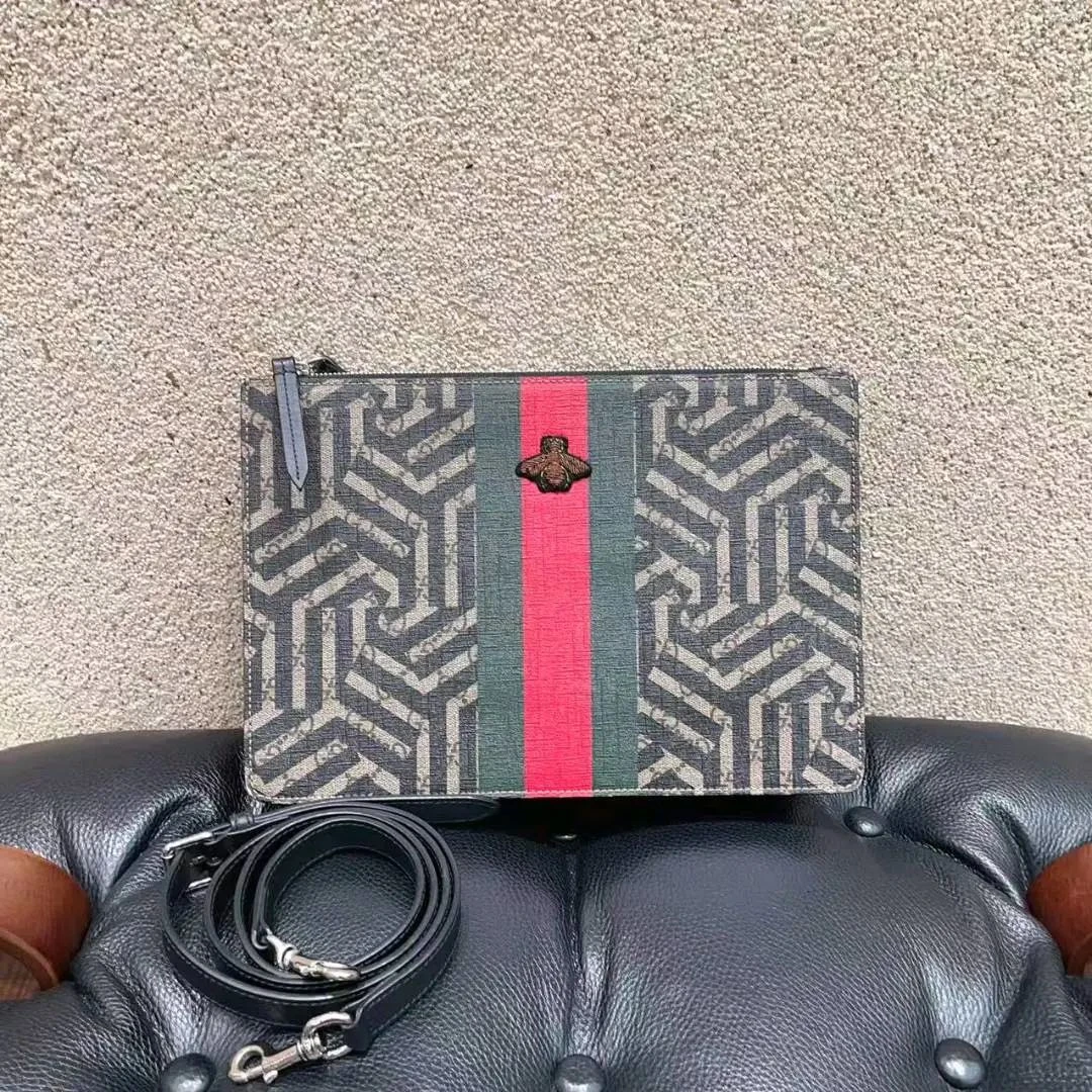 99新 GUCCI/古驰 古驰/Gucci 古驰 小蜜蜂 经典老花配红绿条纹