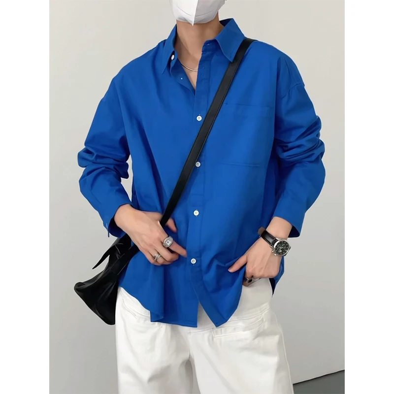 MTVO轻奢痞帅男装高级感舒适亲肤宽松衬衫休闲百搭长袖外套衬衫