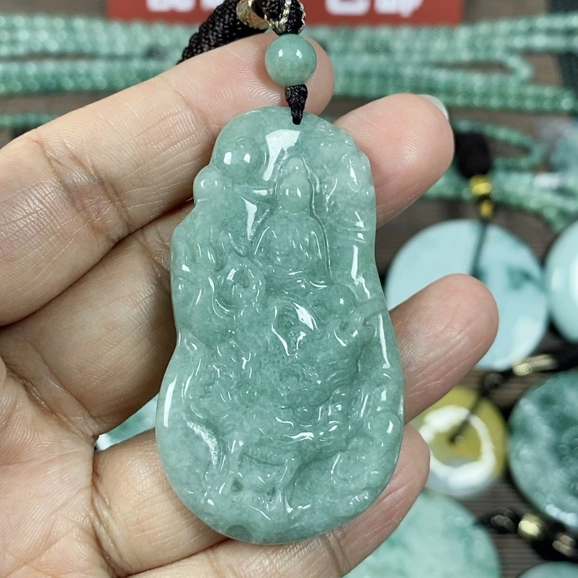 【闪购商品】翡翠颈饰未镶嵌玉吊坠翡翠玉随性御龙悟道