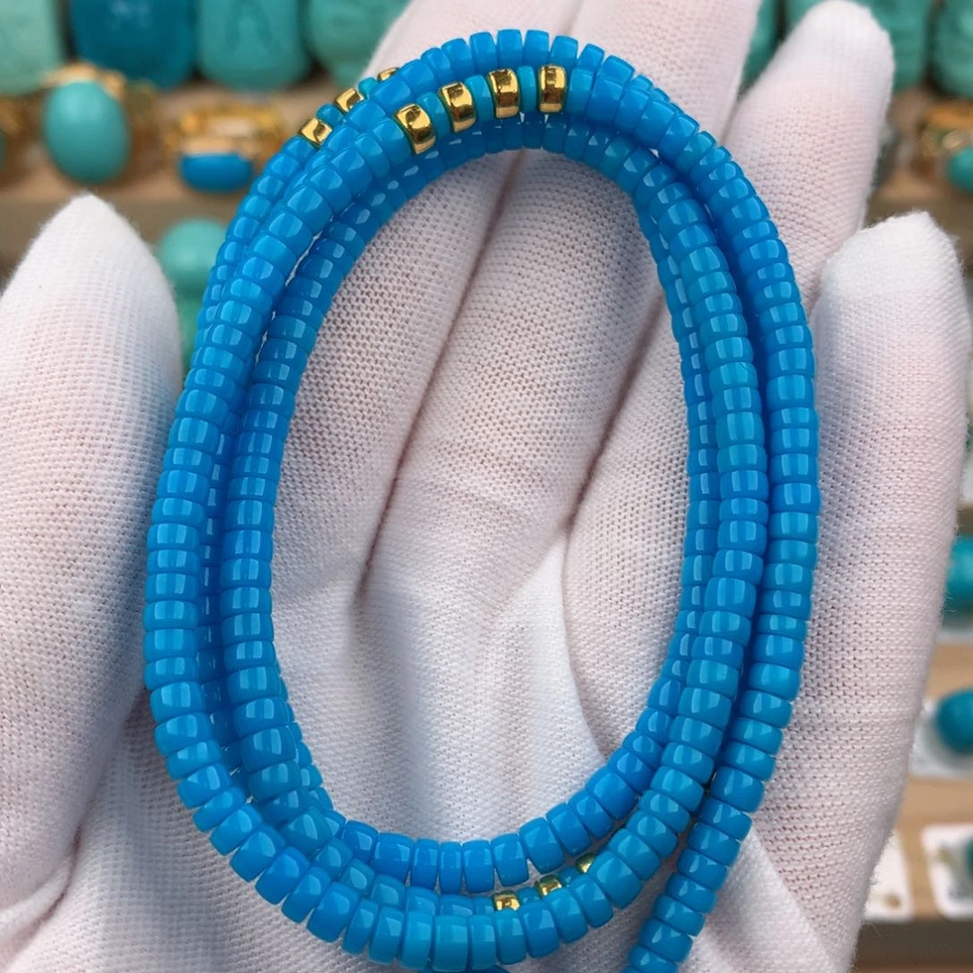 绿松石足金镶嵌多圈卡4