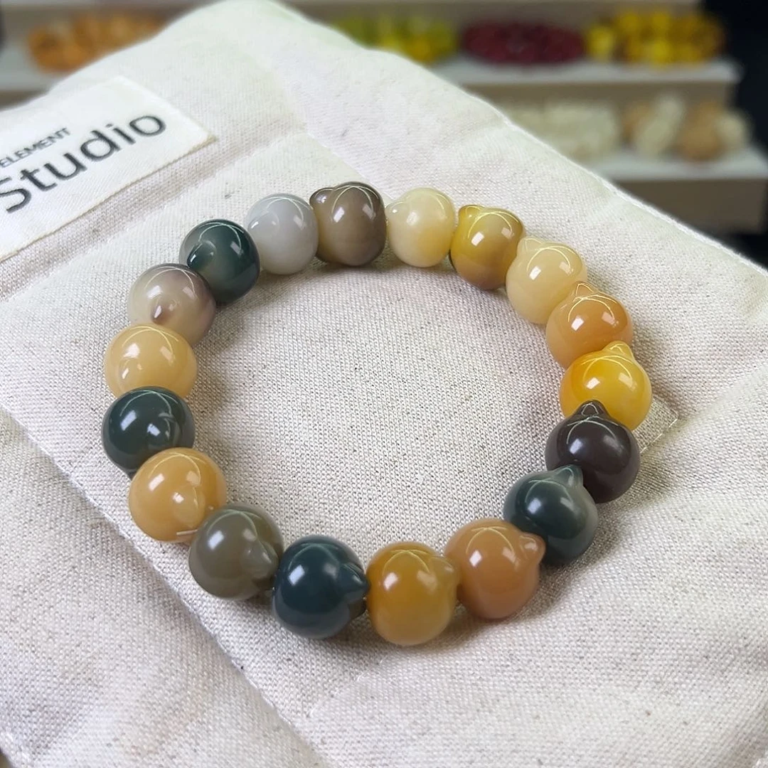 菩提根/象牙果手串卡14多宝猫头手串一条