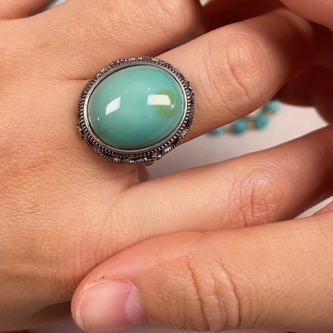 绿松石银S925镶嵌配饰