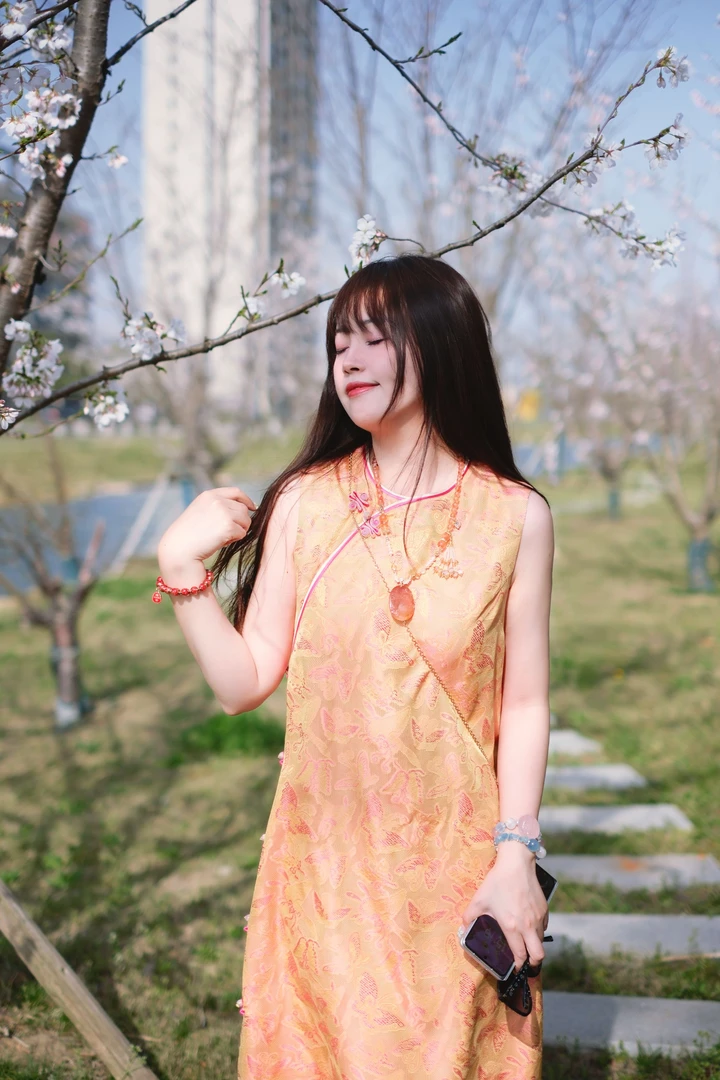 【锦说欢喜】‘桃子汽水’李德喜非遗绞罗新中式绞罗连衣裙83698