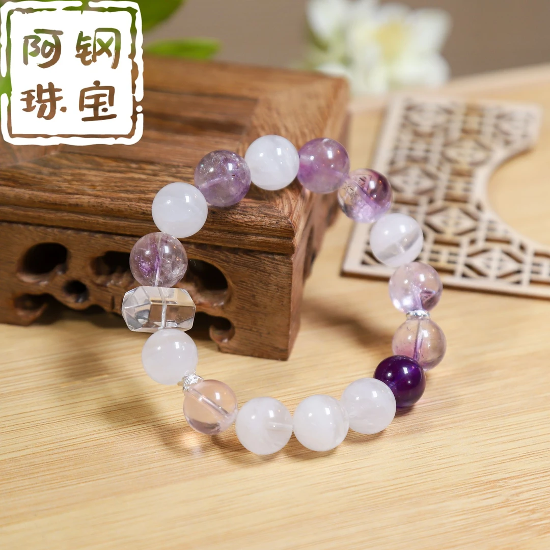 【原创】七虹叠纱DIY天然水晶手串超七能量手链-多样性发其一-QH101