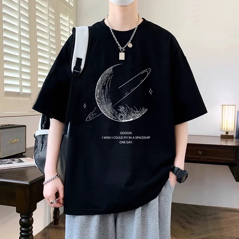 仓石一树短袖男宽松男款夏季2025新款潮牌时尚印花男生半袖上衣服