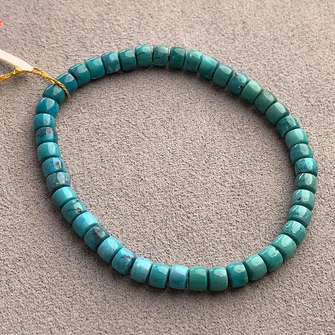 未镶嵌绿松石珠宝奇石5mm雾霾蓝直切手串