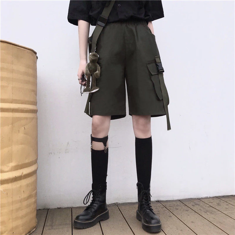 西装短裤女夏宽松直筒ins显瘦百搭高腰阔腿休闲五分工装5分裤子女