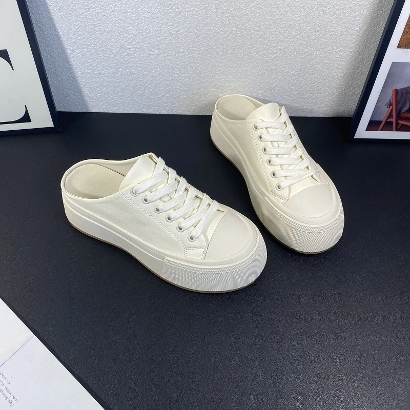 包头半拖鞋女夏季外穿2025新款透气厚底休闲懒人鞋时尚百搭凉拖鞋