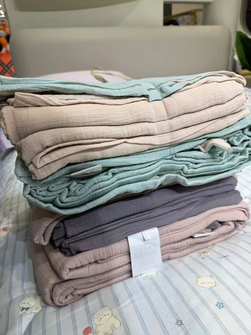 全棉有氧皱皱纱四件套颜色随机