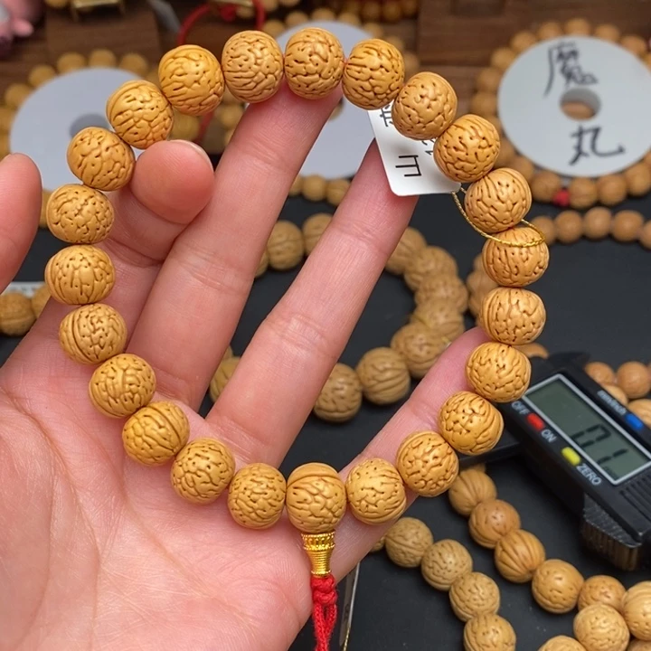 桃核手串山峦12 尺寸误差0.5之间 抛光