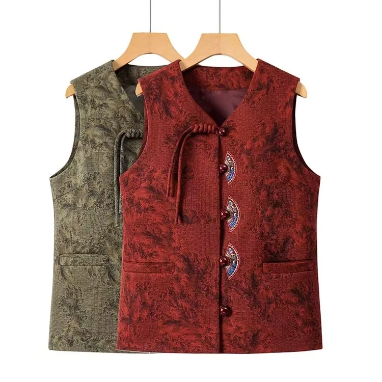 中老年人马夹外穿老太太奶奶装立领马甲春秋款妈妈装马甲外套春装