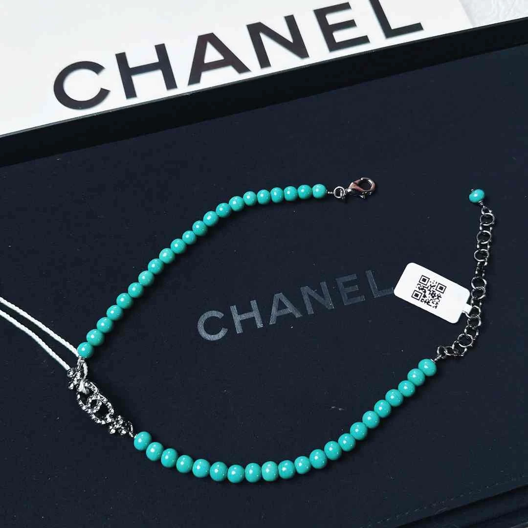 95新 Chanel/香奈儿 柚礼中古/香奈儿绿色串珠项链LZ503242