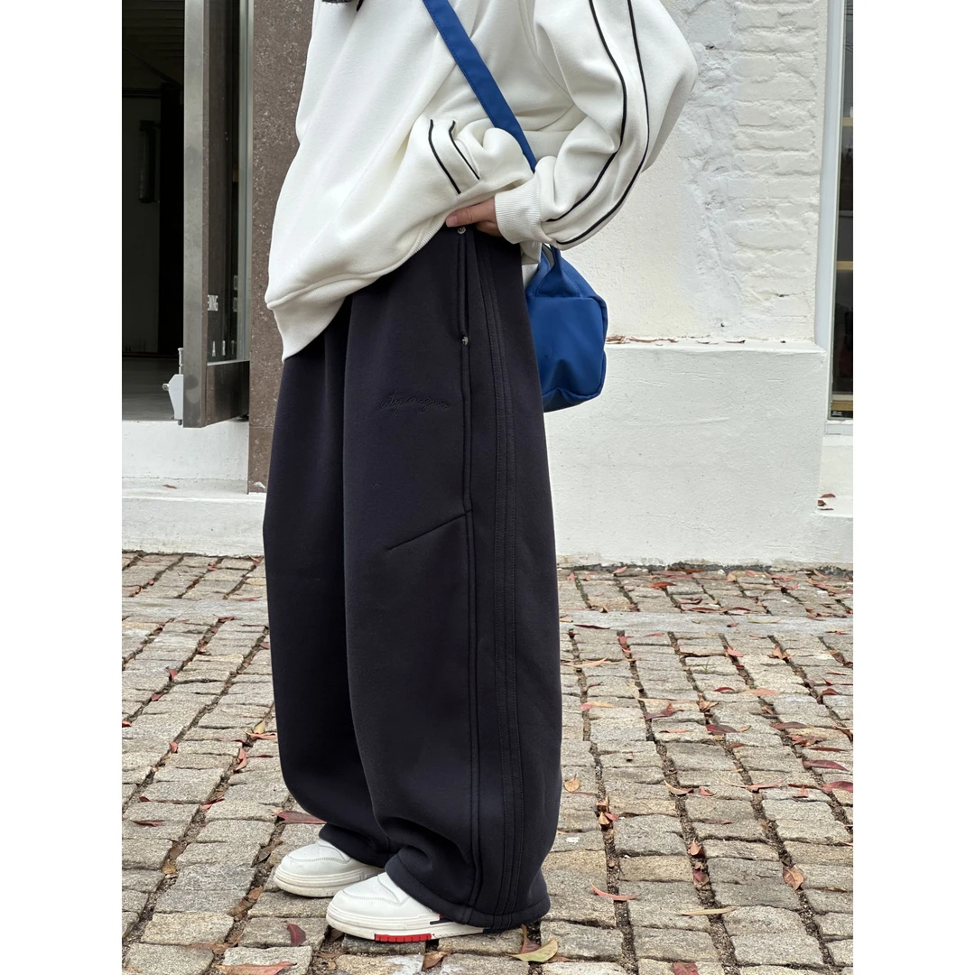 男童加绒裤子儿童休闲百搭宽松秋冬卫裤中大童时尚加厚 KZW3072