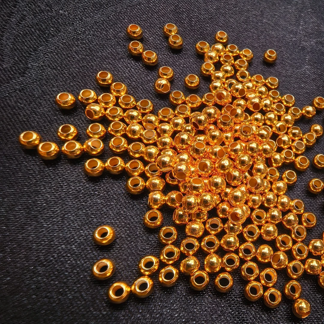 吊坠925银  Y064银饰diy搭配小光金珠（2.5mm/3mm)