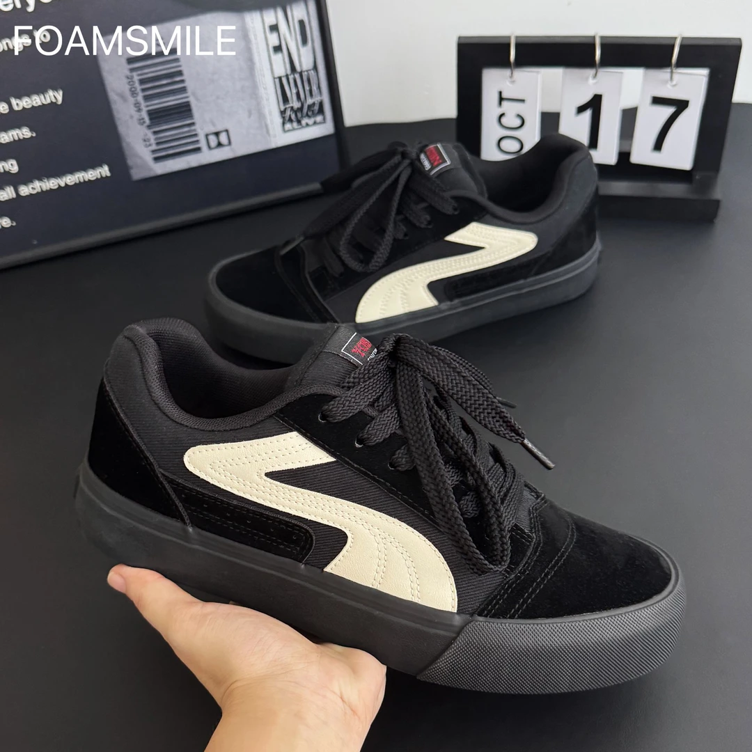 Foamsmile| 美式男士运动休闲鞋板鞋冬季拼色复古ins鞋子潮流