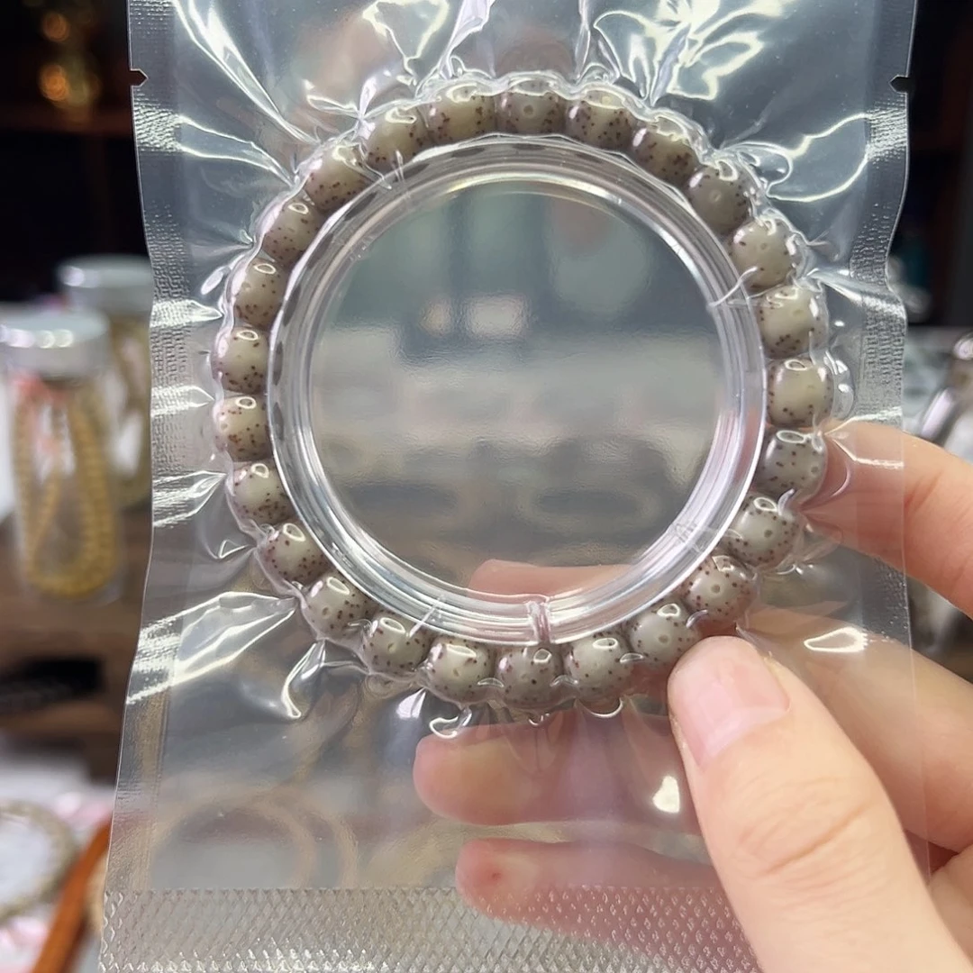 吊坠星月菩提Ll.9x8全玉化粉冰 月留白大眼 星点货