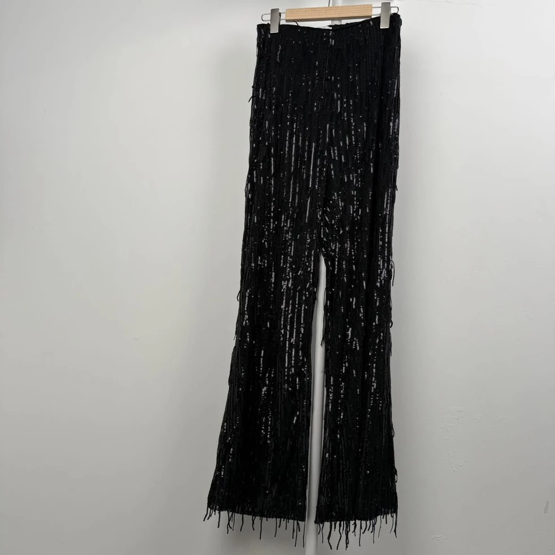 4076休闲裤超长休闲阔腿显瘦气质时尚百搭女士简约